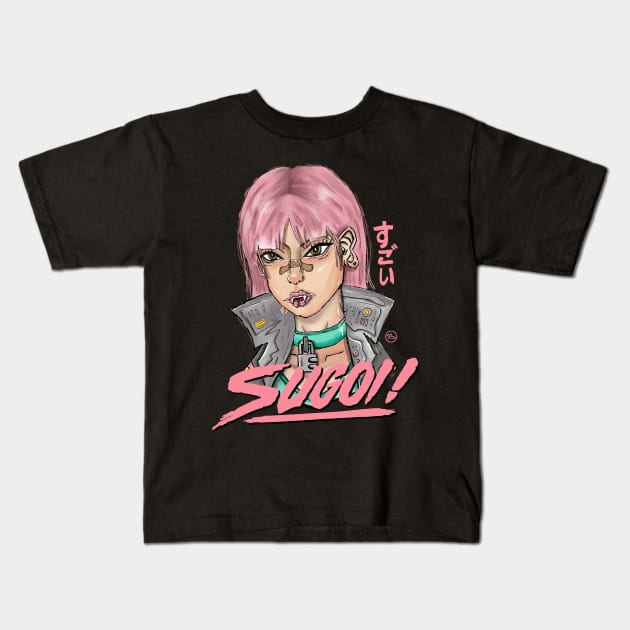 Sugoi Anime Girl Kids T-Shirt by blimdesigns